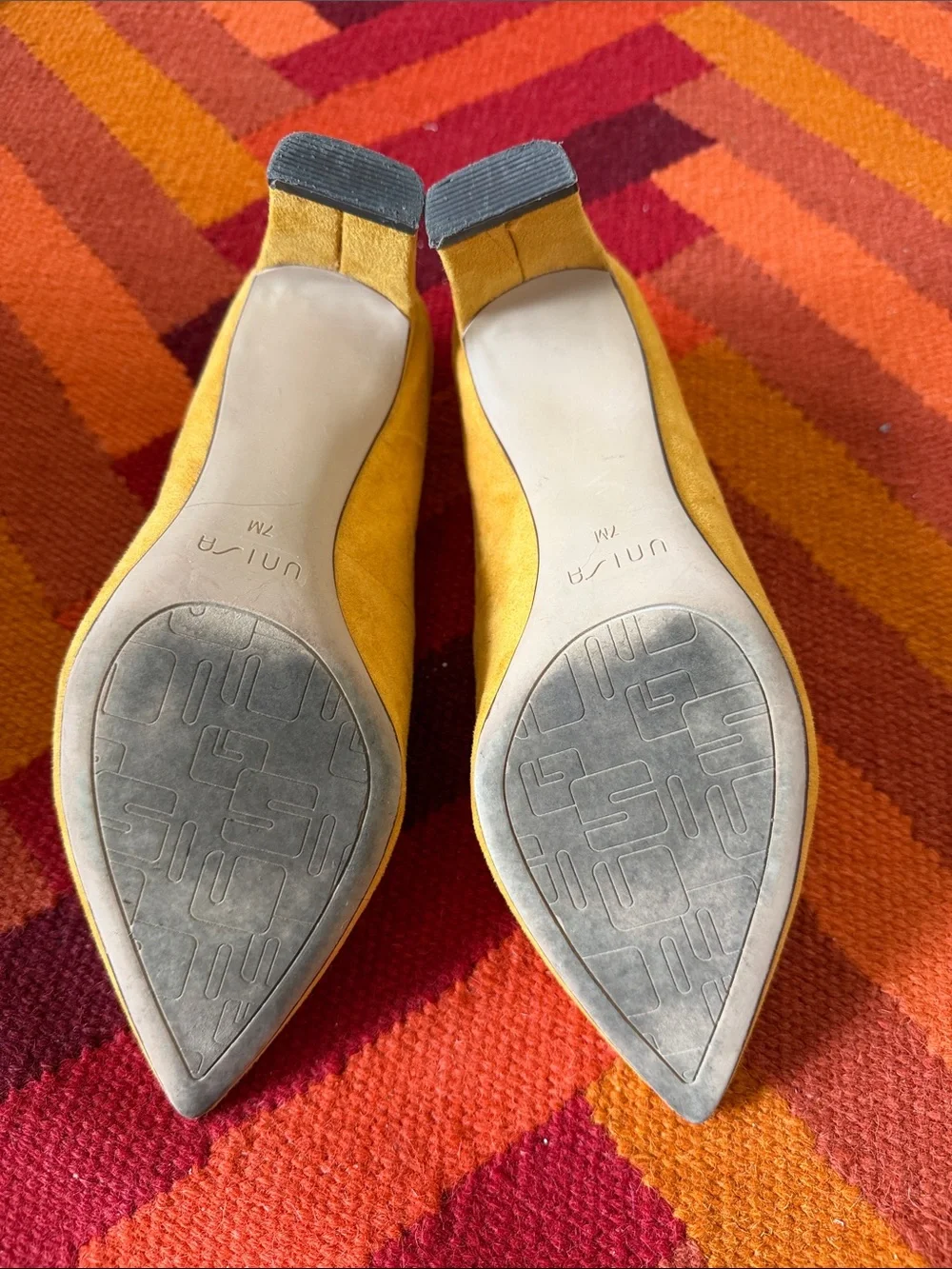 Unisa Mustard Suede Pointed Toe Pumps